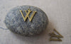 Accessories - 10 Pcs Of Antique Bronze Brass Alphabet Letter W Charms 15x15mm A2428
