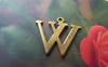 Accessories - 10 Pcs Of Antique Bronze Brass Alphabet Letter W Charms 15x15mm A2428