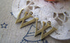 Accessories - 10 Pcs Of Antique Bronze Brass Alphabet Letter W Charms 15x15mm A2428