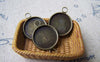 Accessories - 10 Pcs Of Antique Bronze Brass Base Settings Connnector Match 14mm Cabochon A3210