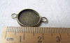 Accessories - 10 Pcs Of Antique Bronze Brass Base Settings Connnector Match 14mm Cabochon A3210