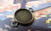 Accessories - 10 Pcs Of Antique Bronze Brass Base Settings Connnector Match 14mm Cabochon A3210