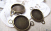 Accessories - 10 Pcs Of Antique Bronze Brass Base Settings Connnector Match 14mm Cabochon A3210