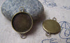 Accessories - 10 Pcs Of Antique Bronze Brass Base Settings Connnector Match 16mm Cabochon A3538