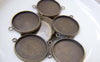 Accessories - 10 Pcs Of Antique Bronze Brass Base Settings Connnector Match 18mm Cabochon A2278