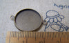 Accessories - 10 Pcs Of Antique Bronze Brass Base Settings Connnector Match 18mm Cabochon A2278