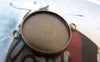 Accessories - 10 Pcs Of Antique Bronze Brass Base Settings Connnector Match 18mm Cabochon A2278