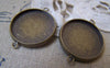 Accessories - 10 Pcs Of Antique Bronze Brass Base Settings Connnector Match 20mm Cabochon A2277