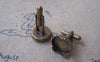 Accessories - 10 Pcs Of Antique Bronze Brass Crown Edge Cuff Links Cufflinks Bezel Setting Match 15mm Cabochon A3021