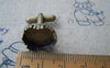 Accessories - 10 Pcs Of Antique Bronze Brass Crown Edge Cuff Links Cufflinks Bezel Setting Match 15mm Cabochon A3021