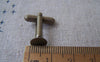 Accessories - 10 Pcs Of Antique Bronze Brass Cuff Links Cufflinks With 8mm Pad A2615