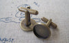 Accessories - 10 Pcs Of Antique Bronze Brass Cuff Links Cufflinks With Round Bezel Setting Match 14mm Cameo A2634