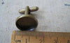Accessories - 10 Pcs Of Antique Bronze Brass Cuff Links Cufflinks With Round Bezel Setting Match 14mm Cameo A2634