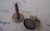 Accessories - 10 Pcs Of Antique Bronze Brass Cuff Links Cufflinks With Round Bezel Setting Match 16mm Cameo A2599