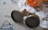 Accessories - 10 Pcs Of Antique Bronze Brass Cuff Links Cufflinks With Round Bezel Setting Match 16mm Cameo A2599