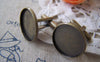 Accessories - 10 Pcs Of Antique Bronze Brass Cuff Links Cufflinks With Round Bezel Setting Match 18mm Cameo A2607