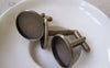 Accessories - 10 Pcs Of Antique Bronze Brass Cuff Links Cufflinks With Round Bezel Setting Match 20mm Cameo A2577