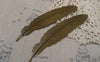 Accessories - 10 Pcs Of Antique Bronze Brass Feather Embellishment 24x110mm A7456