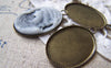 Accessories - 10 Pcs Of Antique Bronze Brass Oval Sawtooth Base Settings Match 18x25mm Cabochon A3199