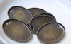 Accessories - 10 Pcs Of Antique Bronze Brass Oval Sawtooth Base Settings Match 18x25mm Cabochon A3203