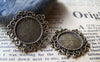 Accessories - 10 Pcs Of Antique Bronze Brass Round Base Settings Match 14mm Cab A3226