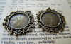 Accessories - 10 Pcs Of Antique Bronze Brass Round Base Settings Match 14mm Cab A3226