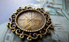 Accessories - 10 Pcs Of Antique Bronze Brass Round Base Settings Match 14mm Cab A3226