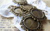 Accessories - 10 Pcs Of Antique Bronze Brass Round Base Settings Match 14mm Cab A3226