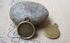Accessories - 10 Pcs Of Antique Bronze Brass Round Base Settings Match 14mm Cab A4785