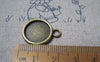 Accessories - 10 Pcs Of Antique Bronze Brass Round Base Settings Match 14mm Cab A4785