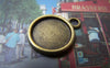 Accessories - 10 Pcs Of Antique Bronze Brass Round Base Settings Match 14mm Cab A4785