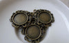 Accessories - 10 Pcs Of Antique Bronze Brass Round Base Settings Match 14mm Cab A7024