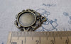 Accessories - 10 Pcs Of Antique Bronze Brass Round Base Settings Match 14mm Cab A7024