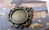 Accessories - 10 Pcs Of Antique Bronze Brass Round Base Settings Match 14mm Cab A7024