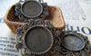 Accessories - 10 Pcs Of Antique Bronze Brass Round Base Settings Match 14mm Cabochon A3539