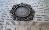 Accessories - 10 Pcs Of Antique Bronze Brass Round Base Settings Match 14mm Cabochon A3539