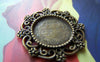 Accessories - 10 Pcs Of Antique Bronze Brass Round Base Settings Match 14mm Cabochon A3539