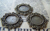 Accessories - 10 Pcs Of Antique Bronze Brass Round Base Settings Match 14mm Cabochon A3539