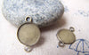 Accessories - 10 Pcs Of Antique Bronze Brass Round Sawtooth Base Settings Connnector Match 12mm Cabochon A3164