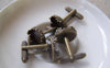 Cufflinks - 10 pcs Antique Brass Crown Cuff Links Cufflinks 15mm Bezel A2613