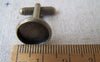 Accessories - 10 Pcs Of Antique Bronze Brass Screw Thread Cuff Links Cufflinks With Round Bezel Setting Match 12mm Cameo A2539