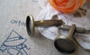 Accessories - 10 Pcs Of Antique Bronze Brass Screw Thread Cuff Links Cufflinks With Round Bezel Setting Match 12mm Cameo A2539