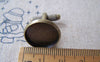 Accessories - 10 Pcs Of Antique Bronze Brass Screw Thread Cuff Links Cufflinks With Round Bezel Setting Match 16mm Cameo A2616