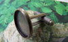 Accessories - 10 Pcs Of Antique Bronze Brass Screw Thread Cuff Links Cufflinks With Round Bezel Setting Match 16mm Cameo A2616