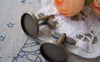 Accessories - 10 Pcs Of Antique Bronze Brass Screw Thread Cuff Links Cufflinks With Round Bezel Setting Match 16mm Cameo A2616