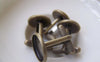Accessories - 10 Pcs Of Antique Bronze Brass Screw Thread Cuff Links With Round Bezel Setting Match 14mm Cameo A2614