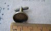 Accessories - 10 Pcs Of Antique Bronze Brass Screw Thread Cuff Links With Round Bezel Setting Match 14mm Cameo A2614