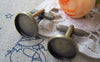 Accessories - 10 Pcs Of Antique Bronze Brass Screw Thread Cuff Links With Round Bezel Setting Match 14mm Cameo A2614