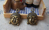 Accessories - 10 Pcs Of Antique Bronze Buddha Head Charms 15x22mm A722