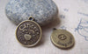 Accessories - 10 Pcs Of Antique Bronze Cancer Crabs Constellation Round Charms Pendants 18mm A1938